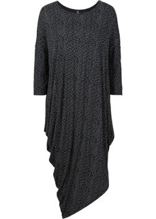 Трикотажное платье с карманами (черный с рисунком) Bonprix