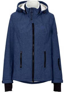 Функциональная куртка на плюшевой подкладке (меланжевая ночная синь) Bonprix