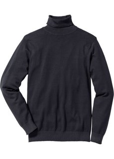 Пуловер Regular Fit с высоким воротником (черный) Bonprix
