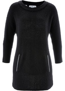 Структурный пуловер дизайна Maite Kelly с рукавом 3/4 (черный) Bonprix