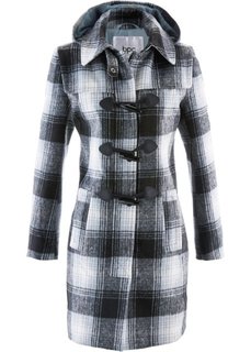 Пальто с капюшоном (серебристо-серый в клетку) Bonprix
