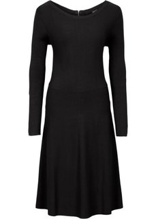 Вязаное платье в резинку (черный) Bonprix