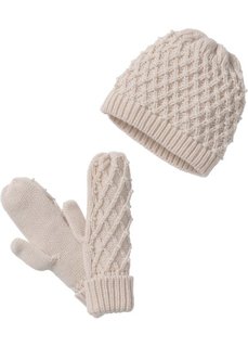 Комплект: шапочка и перчатки (телесный) Bonprix