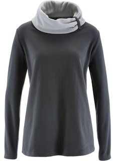 Флисовый свитер с длинным рукавом (шиферно-серый) Bonprix