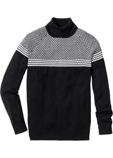 Пуловер Regular Fit с высоким воротом (черный) Bonprix