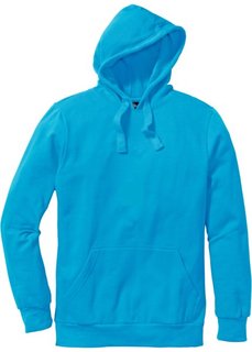 Толстовка стандартного прямого кроя regular fit с капюшоном (бирюзовый) Bonprix