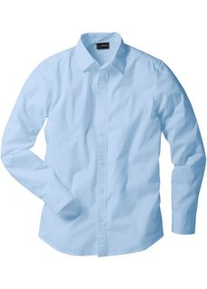 Рубашка стретч зауженного покроя (нежно-голубой) Bonprix