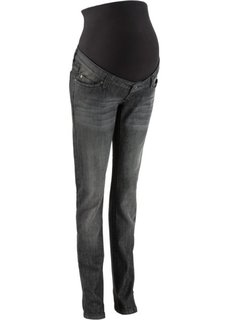 Мода для беременных: джинсы с прямыми узкими брючинами (черный «потертый») Bonprix