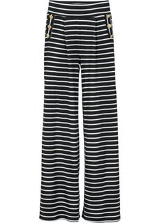 Брюки в стиле Марлен Дитрих (черный/белый в полоску) Bonprix