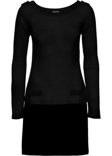 Вязаное платье (черный) Bonprix