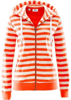 Трикотажная куртка (мандариново-красный/белый в полоску) Bonprix