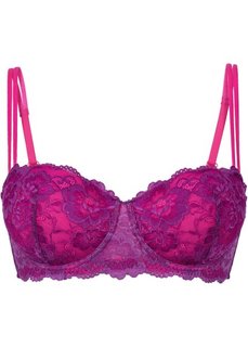 Бюстгальтер-балконет, чашка D (лиловая фиалка/горячий ярко-розовый) Bonprix