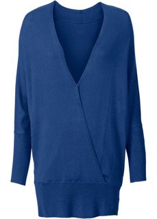 Пуловер с эффектом запаха (генцианово-синий) Bonprix