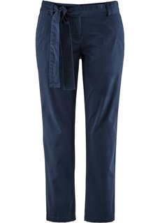 Брюки на лентах длины 7/8 (темно-синий) Bonprix