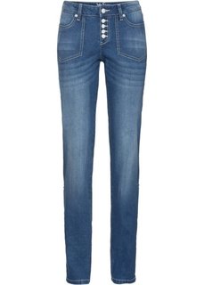 Джинсы-стретч STRAIGHT с закатывающимися брючинами, cредний рост (N) (синий) Bonprix