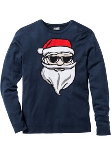 Пуловер Slim Fit (темно-синий) Bonprix