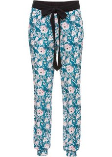 Брюки на эластичном поясе (сине-зеленый в цветочек) Bonprix