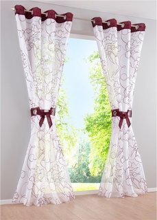Гардина Нина (1 шт.), люверсы  (красная ягода) Bonprix