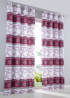 Гардина Круги (1 шт.), люверсы (красная ягода) Bonprix