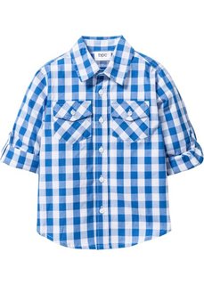 Клетчатая рубашка (ледниково-синий/белый в клетку) Bonprix