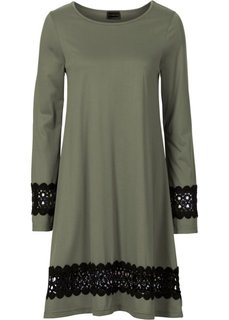 Трикотажное платье (оливковый) Bonprix