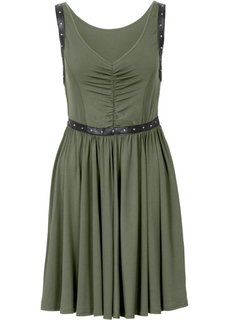 Платье с заклепками (оливковый) Bonprix