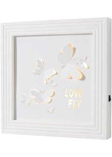Картина Бабочки с диодной подсветкой (белый) Bonprix