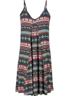Трикотажное платье (черный с рисунком) Bonprix