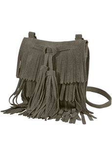 Замшевая сумка с бахромой (темно-оливковый) Bonprix