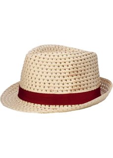 Шляпа с лентой (натуральный/бордовый) Bonprix
