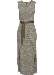 Платье с эффектом запаха (оливковый меланж) Bonprix