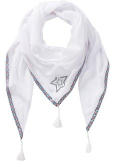 Треугольный платок со звездами и окантовкой (белый) Bonprix