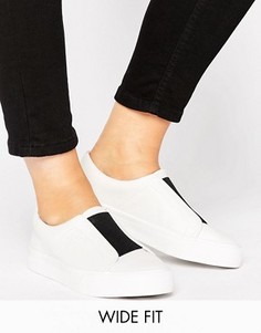 ASOS DAISY MAY Wide Fit Slip on Trainers - Белый