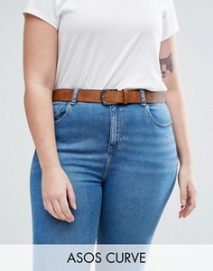 Светло-коричневый ремень под джинсы в винтажном стиле ASOS CURVE - Коричневый