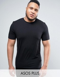 Черная обтягивающая футболка ASOS PLUS - Черный