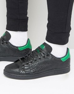 Кроссовки со змеиным принтом adidas Originals Stan Smith - Черный