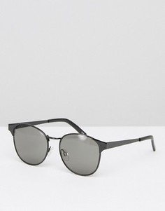 Солнцезащитные очки в круглой металлической оправе Monki - Черный