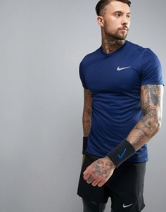 Синяя футболка Nike Running Breathe 833608-431 - Синий