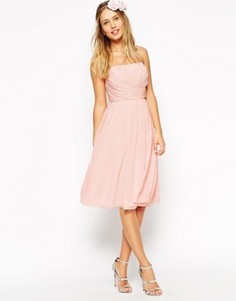 Платье миди со сборками и запахом спереди ASOS WEDDING - Красный