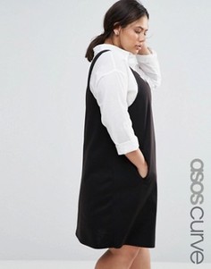 Цельнокройное платье-сарафан из ткани понте ASOS CURVE - Черный