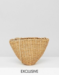 Миниатюрная соломенная сумка через плечо Reclaimed Vintage - Бежевый