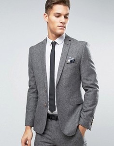 Узкий твидовый пиджак Burton Menswear - Серый