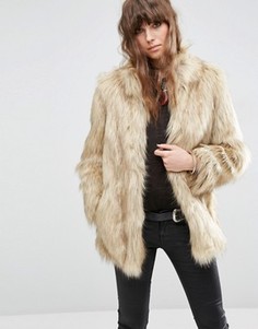 Куртка в винтажном стиле из искусственного меха ASOS - Кремовый
