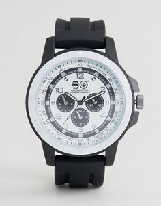 Черные часы с белым циферблатом Crosshatch - Черный