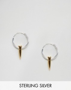 Серебряные серьги-кольца 10 мм с шипами ASOS - Мульти
