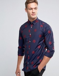 Рубашка классического кроя с цветочным узором Ted Baker - Темно-синий