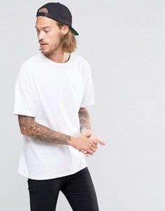 Белая oversize‑футболка с отворотами на рукавах ASOS - Белый