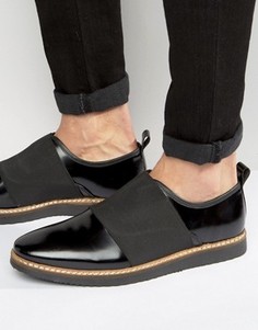 Черные кожаные туфли с резинками ASOS - Черный