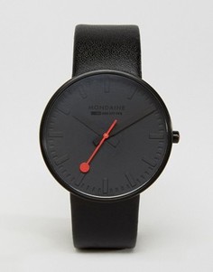 Черно-белые часы с циферблатом диаметром 42 мм Mondaine Giant - Черный
