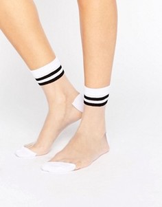 Полупрозрачные носки с 2 полосками ASOS - Белый